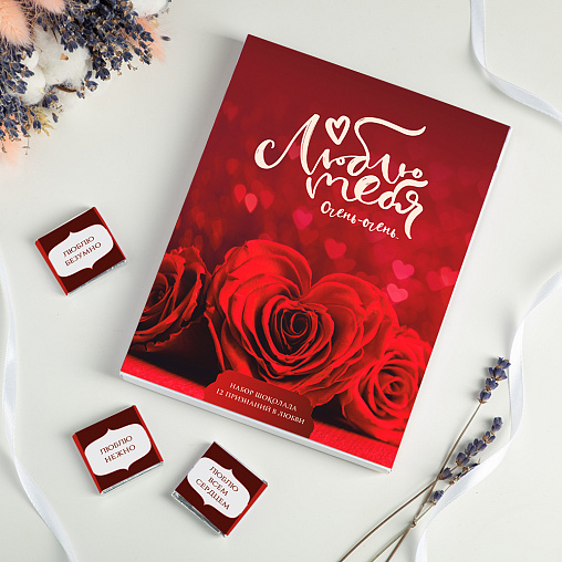 Набор 12 шоколадок "Люблю тебя очень-очень"